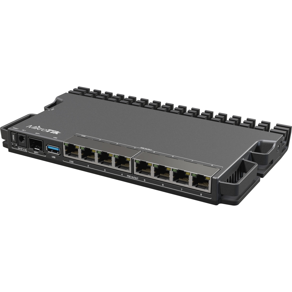 Mikrotik heavy-duty rb5009 router (rb5009upr+s+in) (zwart, marvell armada 7040 cpu, poe, sfp+)