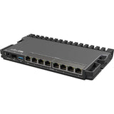 Mikrotik heavy-duty rb5009 router (rb5009upr+s+in) (zwart, marvell armada 7040 cpu, poe, sfp+)