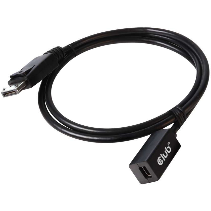 Club 3d mini-displayport naar displayport 1.4 (male) verlengkabel (zwart, 1 meter)