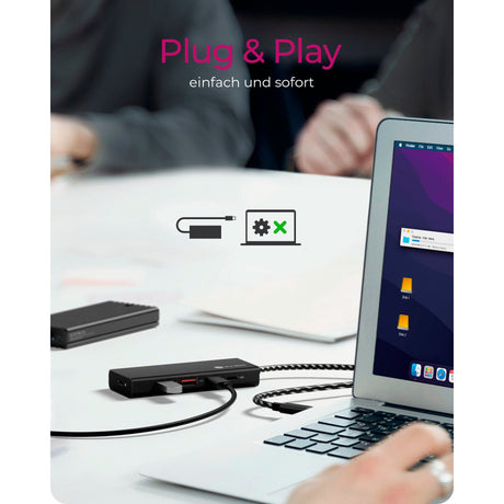 Icy box ib-hub1436-cpd usb-hub (zwart, 2x usb-a, 2x usb-c)