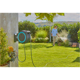 Gardena 40 m wand-slangenbox powerroll xxl slanghaspel (grijs turquoise, 40 meter, accu en oplader niet inbegrepen, power for all alliance, )