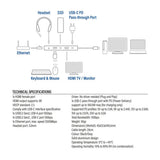 Act connectivity usb-c 4k 8k 60hz dockingstation (grijs)