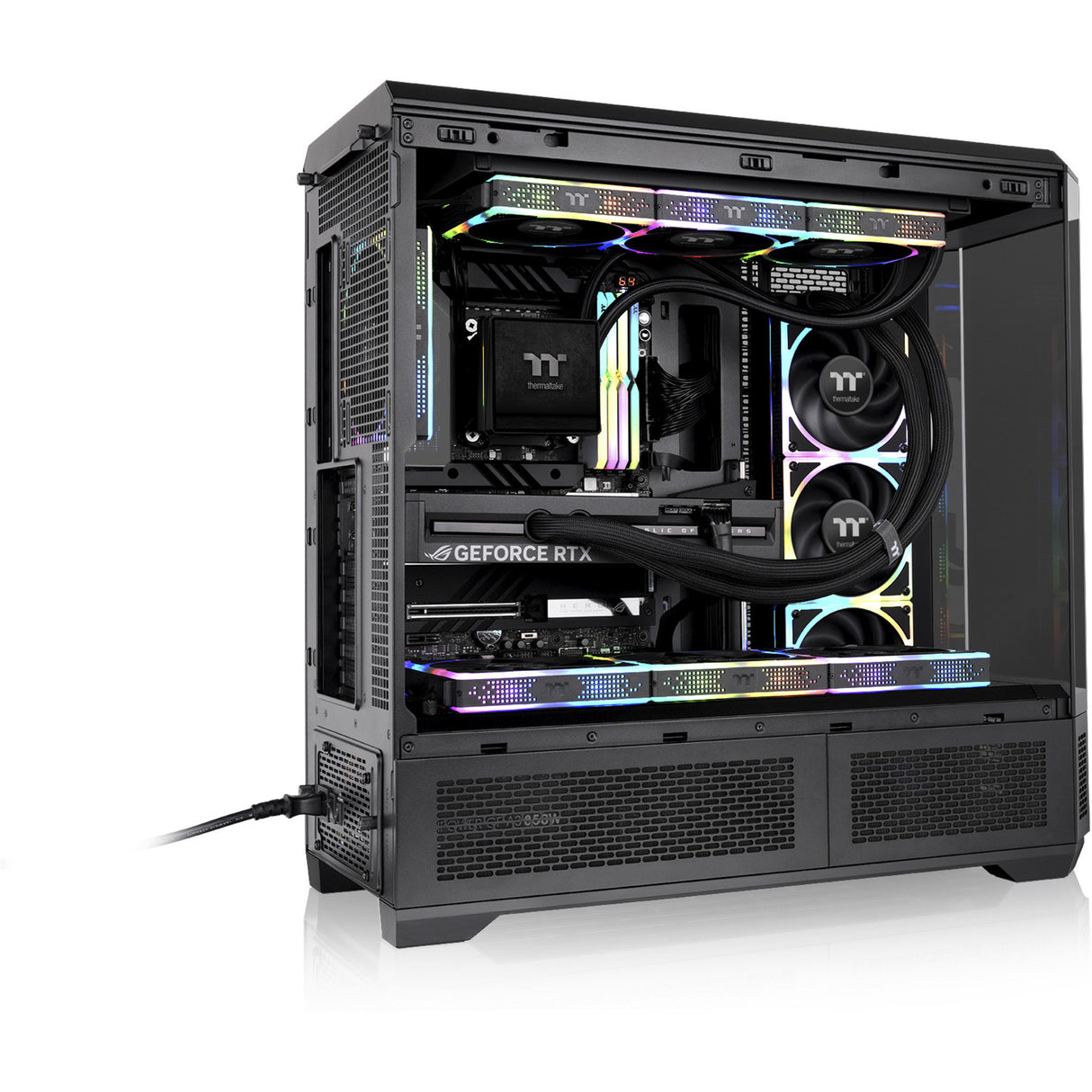 Thermaltake view 600 tg big tower behuizing (zwart | 2x usb-a | 1x usb-c | tempered glass)