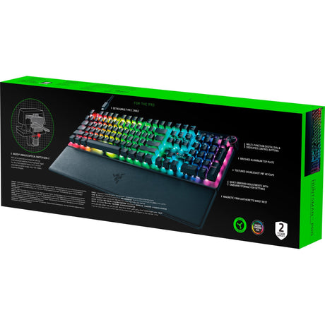 Razer huntsman v3 pro rgb mechanisch gaming toetsenbord (zwart, us lay-out (qwerty), analog optical gen 2, 100%, double-shot pbt)