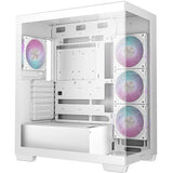 Deepcool cg580 4f midi tower behuizing (wit | 2x usb-a | 1x usb-c | rgb | tempered glass)