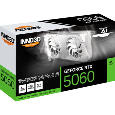 Inno3d geforce rtx 5060 twin x2 oc white 8gb grafische kaart (dlss 4, 3x displayport, 1x hdmi 2.1)