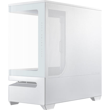 Asus prime ap202 midi tower behuizing (wit | 2x usb-a | 1x usb-c | rgb | tempered glass)