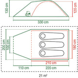 Coleman kobuk valley 3 plus tent (donkergroen lichtgroen)