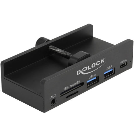 Delock externe 3-poort usb-hub met borgschroef (zwart)