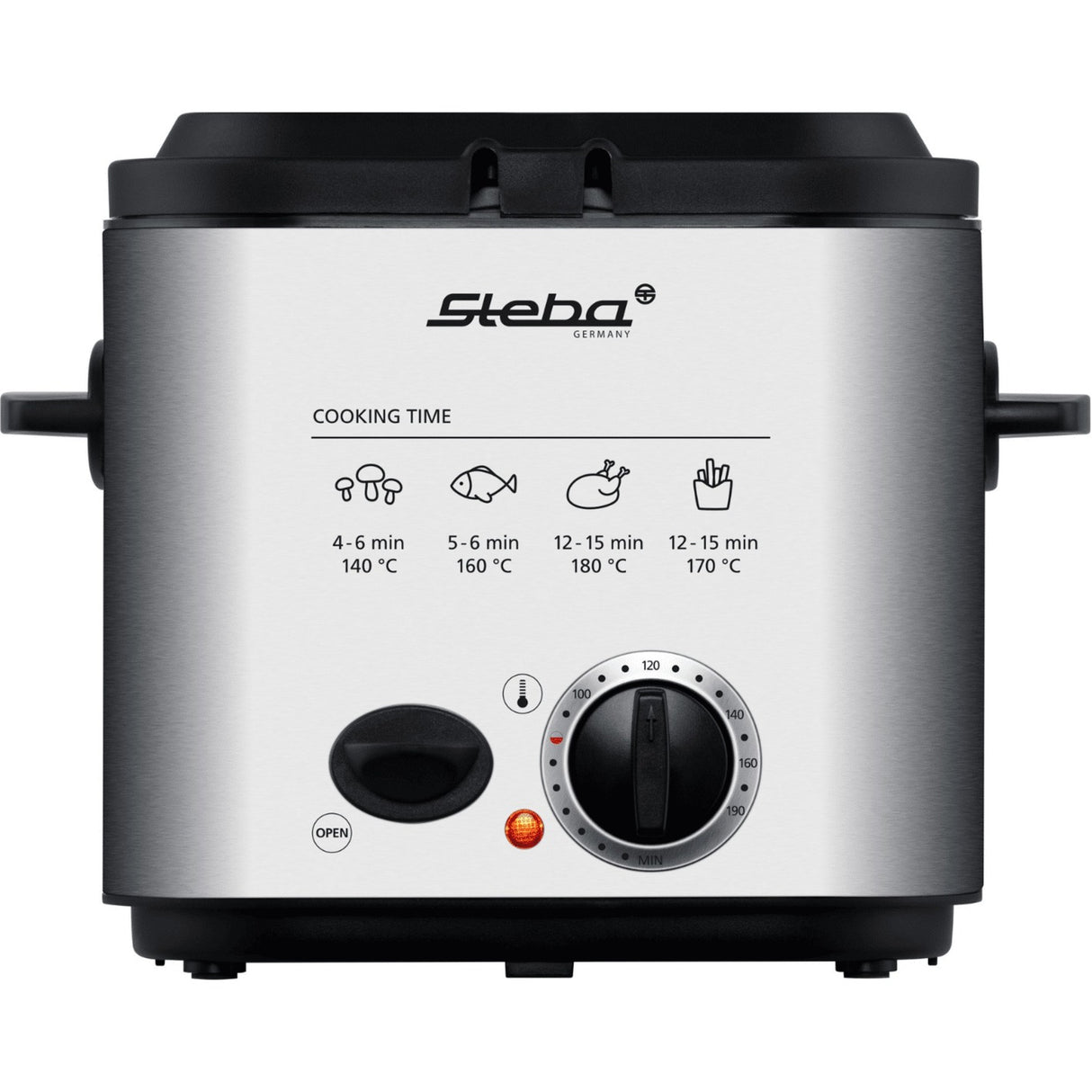 Steba df95f - minifriteuse fondue frituurpan (roestvrij staal zwart, 1,25 liter)