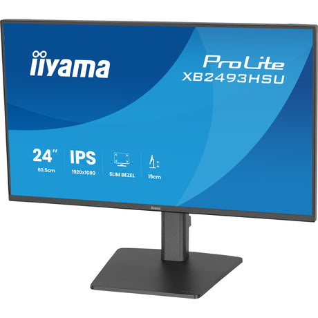Iiyama prolite xb2493hsu-b1 23.8 monitor (zwart (mat), 120 hz, hdmi, displayport, usb, audio)