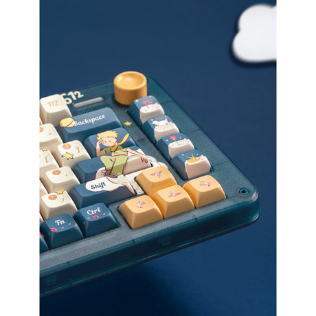 Iqunix zx75 sky encounter wireless mechanical keyboard (blauw, us lay-out (qwerty), iqunix little prince, 75%, rgb leds, hot-swappable, double-shot pbt, 2.4ghz | bluetooth 5.1 | usb-c)
