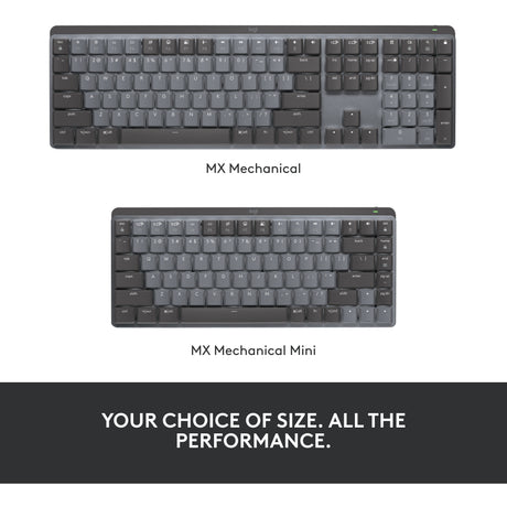 Logitech mx mechanical mini toetsenbord (zwart, us-international lay-out (qwerty), gl tactile, 80% (tkl), bluetooth)