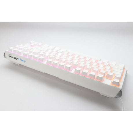 Ducky one 3 classic pure white tkl rgb mechanisch toetsenbord (wit, us lay-out (qwerty), cherry mx speed silver, 80% (tkl), rgb leds, double-shot pbt, hot-swappable, quack mechanics)