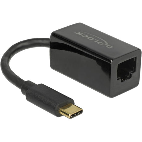 Delock superspeed usb-c (usb 3.1 gen 1) male > gigabit lan 10 100 1000 mbps compact adapter (zwart, 0,135 meter)