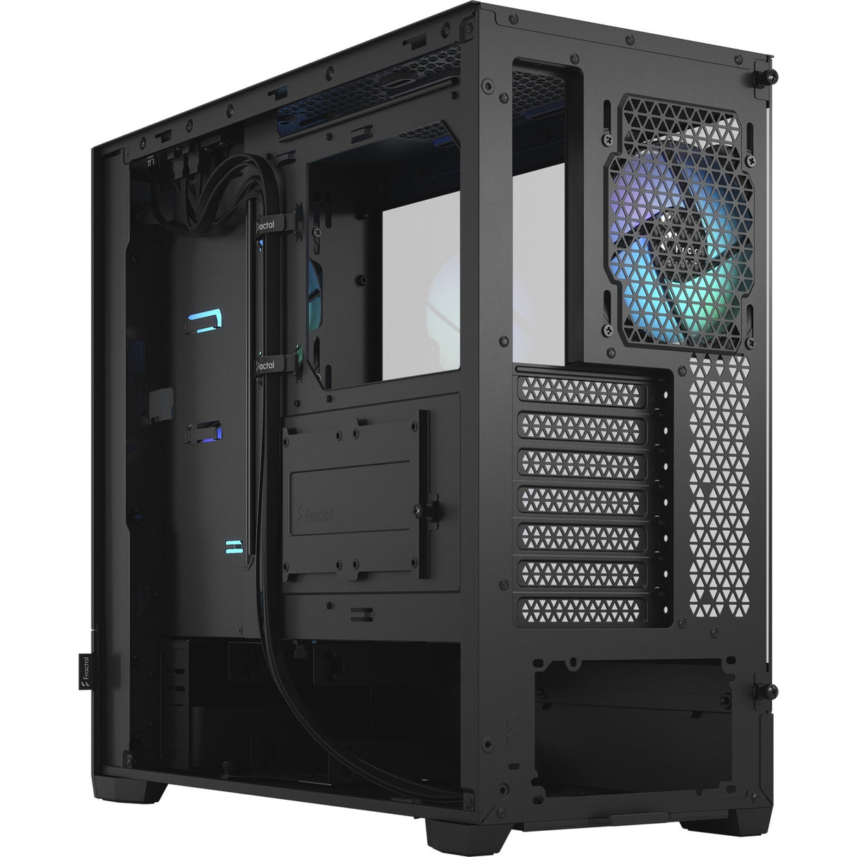Fractal design pop air rgb midi tower behuizing (zwart | 2x usb-a | rgb | tempered glass)