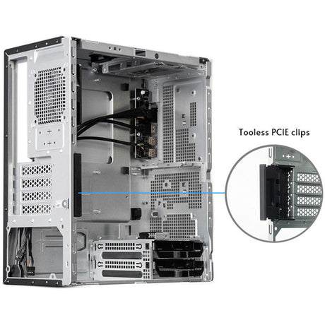 Chieftec uni bs-20b-op mini tower behuizing (zwart | 3x usb-a | 1x usb-c)