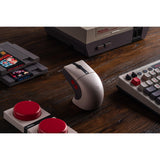 8bitdo retro r8 mouse - n edition (grijs rood, 50 - 26000 dpi, bluetooth usb-c 2.4 ghz)