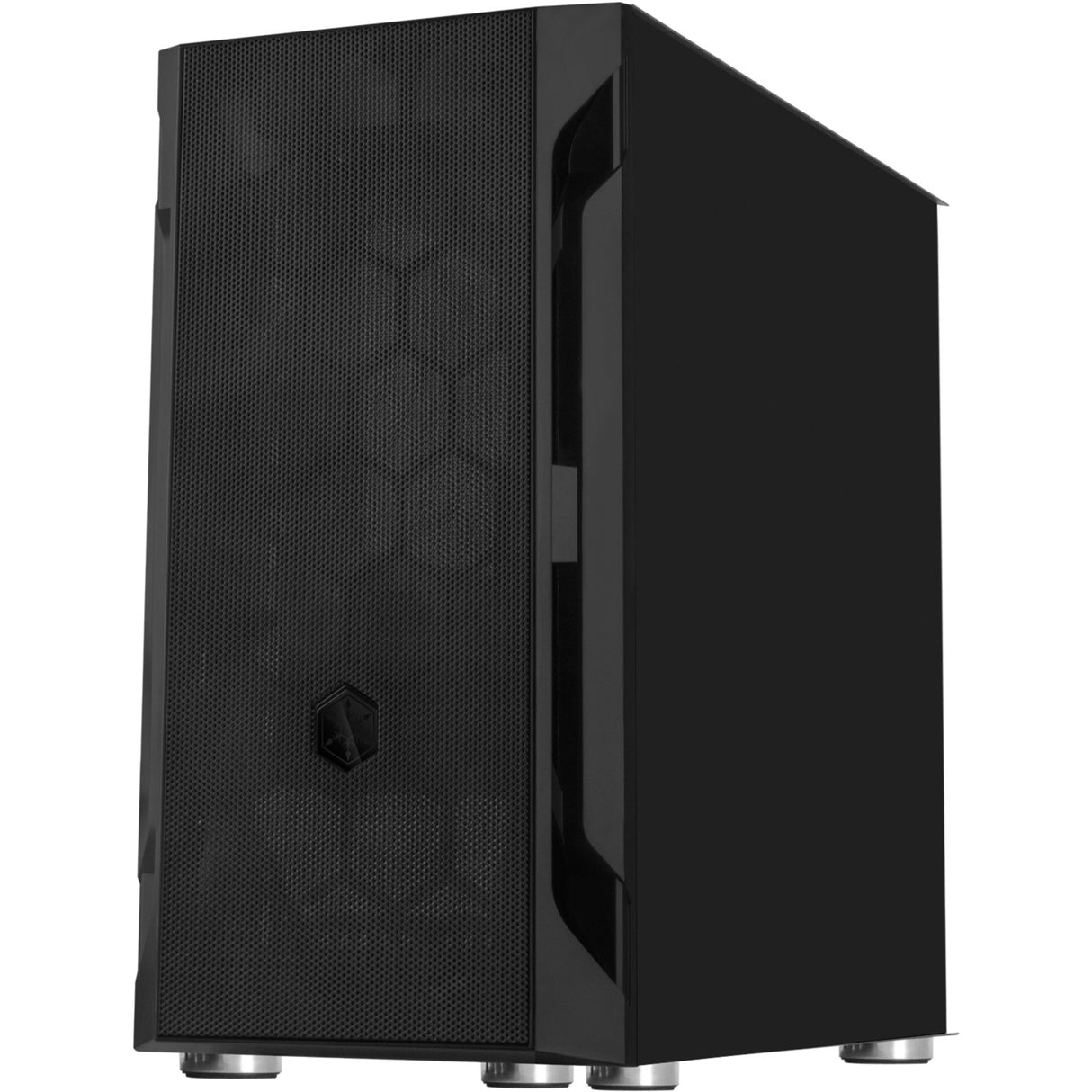 Silverstone sst-fah1mb-g midi tower behuizing (zwart | 3x usb-a | tempered glass)