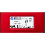 Kingston xs1000 portable 1 tb externe ssd (rood zwart, sxs1000r 1000g, usb-a 3.2 (10 gbit s))