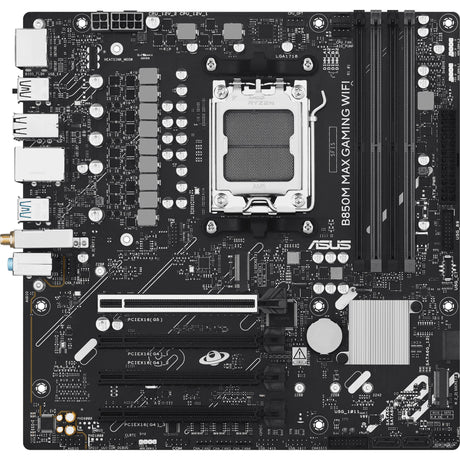 Asus b850m max gaming wifi socket am5 moederbord (gbe-lan, wi-fi 6, bt, sound, µatx)