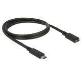 Delock superspeed usb-c 3.1 gen1 male>female verlengkabel (zwart, 1 meter)