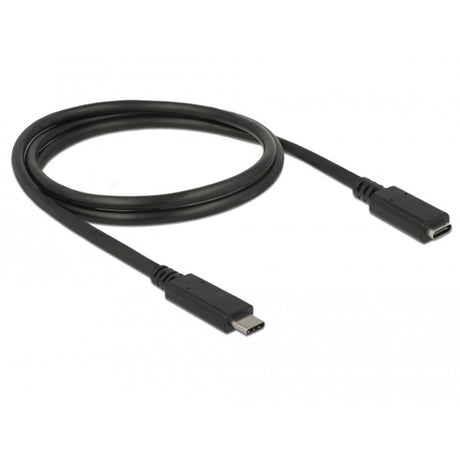 Delock superspeed usb-c 3.1 gen1 male>female verlengkabel (zwart, 1 meter)