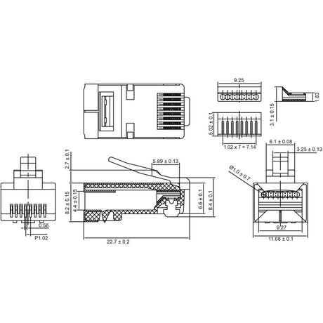 Goobay cat.5e rj-45 stp stekker (grijs, 10 stuks)