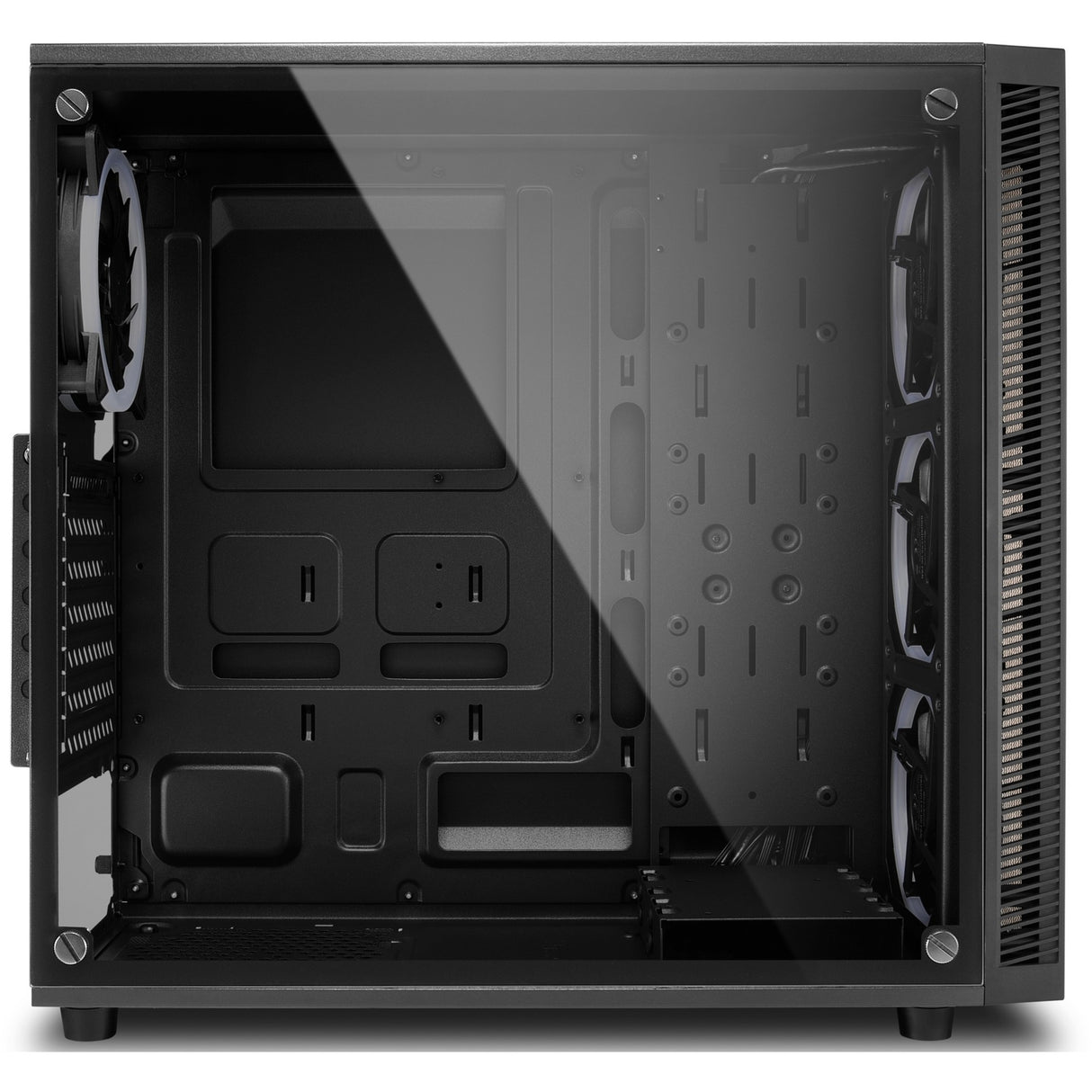 Sharkoon tg4m rgb midi tower behuizing (zwart | 2x usb-a | rgb | tempered glass)