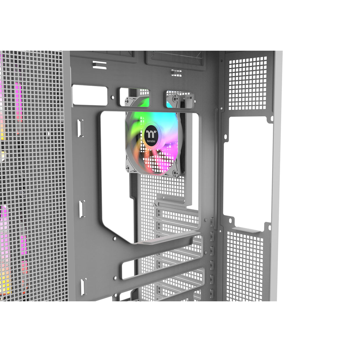 Thermaltake view 380 xl ws argb midi tower behuizing (wit houtkleur | 2x usb-a | 1x usb-c | rgb | tempered glass)