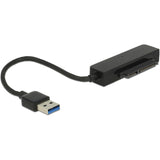 Delock usb-a 3.2 gen 1 naar 22-pin sata (female) converter (zwart)