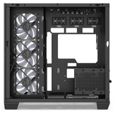 Sharkoon steel shark midi tower behuizing (zwart | 2x usb-a | 1x usb-c | rgb | tempered glass)