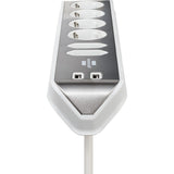 Brennenstuhl ®estilo hoekaansluitdoosstrook met usb laadfunctie 6-weg 4x beschermende contactdozen 2x euro zilver wit