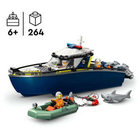 Lego ® city achtervolging met politieboot, drijft echt - 60456