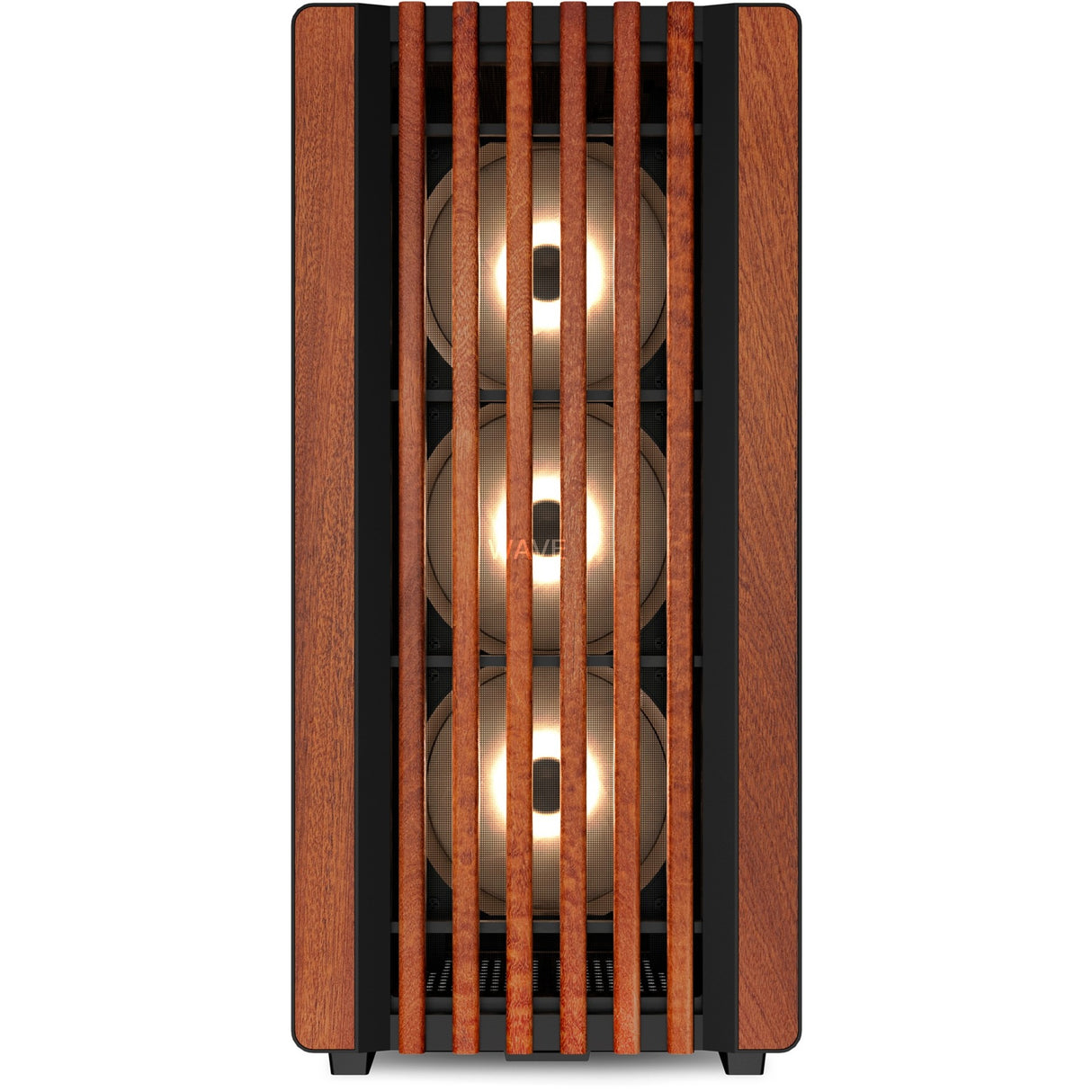 Sharkoon rebel c70g rgb midi tower behuizing (zwart houtkleur | 2x usb-a | 1x usb-c | rgb | tempered glass)