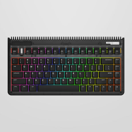 Iqunix og80 dark side wireless mechanical keyboard (zwart, us lay-out (qwerty), gateron brown, 80% (tkl), rgb leds, hot-swappable, pbt, 2.4ghz | bluetooth 5.1 | usb-c)