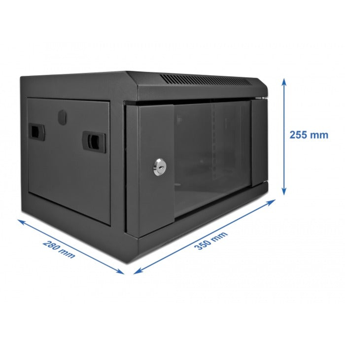 Delock 10″-netwerkkast met glazen deur server rack (zwart, 4u)