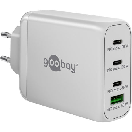 Goobay 100w gan usb-c pd multiport quick charger (wit)