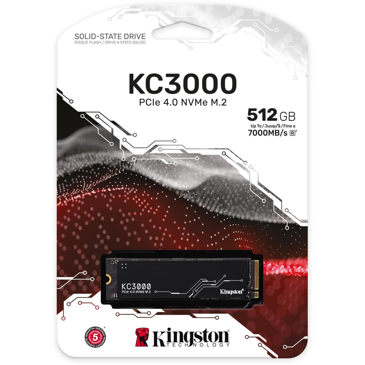 Kingston kc3000 512 gb ssd (zwart, skc3000s 512g, pcie 4.0 nvme, m.2 2280)