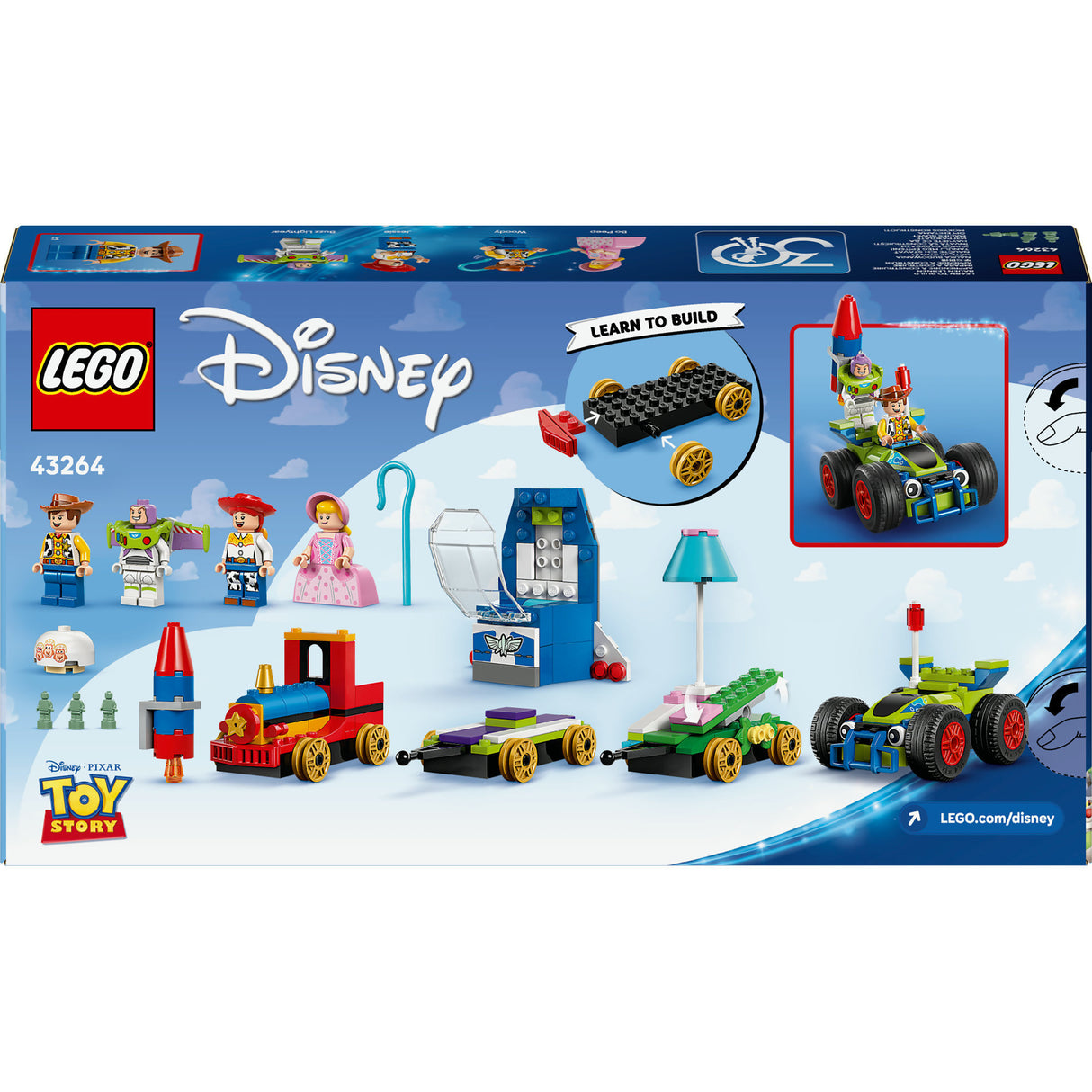 Lego disney en pixar's toy story feesttrein en rc auto set - 43264