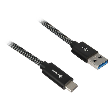 Sharkoon usb 3.2 kabel, usb-a > usb-c (zwart grijs, 0,5 meter)