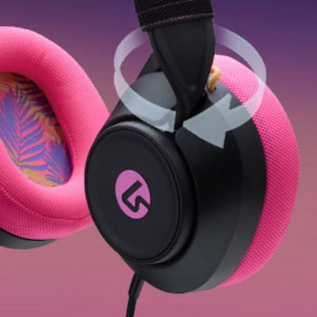 Powera lucidsound ls10 bedrade gamingheadset - middernachtelijke branding over-ear gaming headset (zwart roze, playstation 5, playstation 4, xbox series x|s, xbox one, pc, mobiel)
