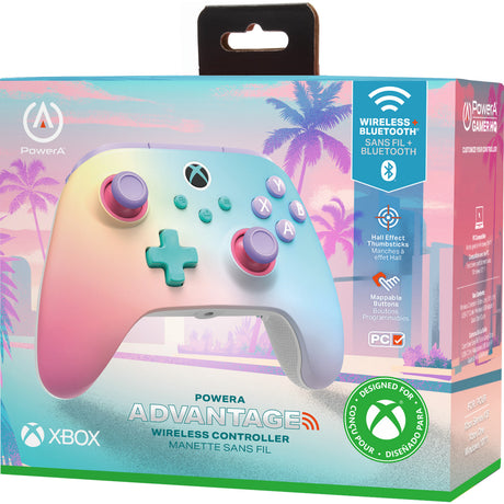 Powera advantage draadloze controller voor xbox series x|s - strandvibes (meerkleurig, xbox series x|s, xbox one, windows)