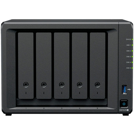 Synology diskstation ds1525+ nas (zwart, 2x lan, usb)