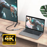 Act connectivity usb-c 4k multiport adapter voor 2 hdmi schermen, usb-a datapoort (aluminium)