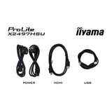 Iiyama prolite x2497hsu-b1 23.8 monitor (zwart, hdmi, displayport, 2x usb-a, 2x usb-c)