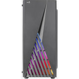 Aerocool delta g-bk-v1 midi tower behuizing (zwart | 3x usb-a | rgb | tempered glass)