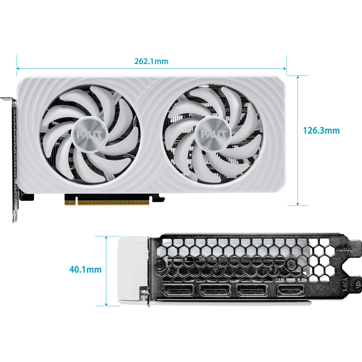 Palit geforce rtx 5060 ti oc white 8gb grafische kaart (wit, dlss 4, 3x displayport, 1x hdmi 2.1)