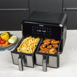 Princess double basket aerofryer heteluchtfriteuse (zwart, 2x 4 liter)
