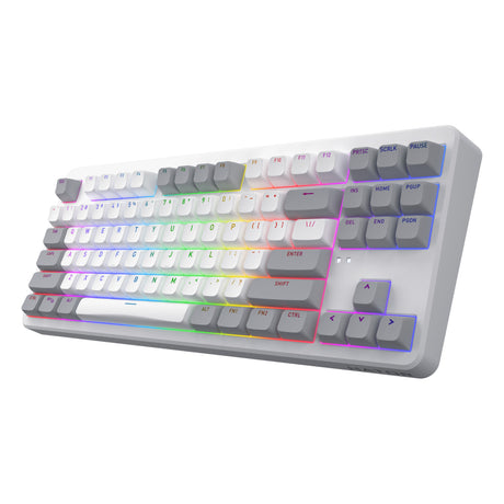 Hator rockfall 3 tkl wireless rgb mechanisch gaming toetsenbord (wit, us lay-out (qwerty), hator aurum orange, 80% (tkl), rgb, pbt keycaps, hotswap, 2.4 ghz bluetooth usb-c)